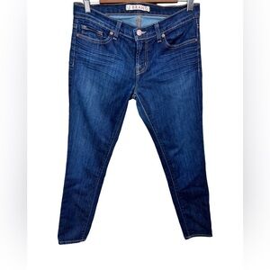 J Brand Women’s Mid-Rise Dark Wash Whiskered Skinny Jeans Size 27